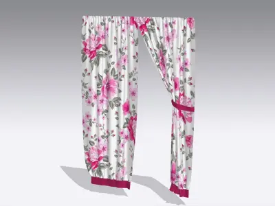 Curtain Low-poly 3D model