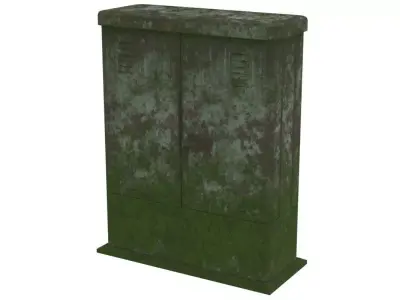 Electrical Enclosure 1 Moss Lowpoly Low-poly 3D model