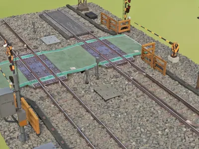 Japanese Railway Crossing Kit 3D model