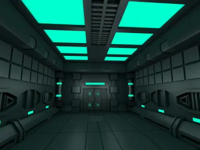 Sci fi Interior 3D model 29
