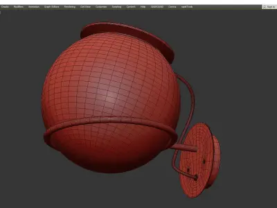 The Globe Wall Light Low-poly 3D model