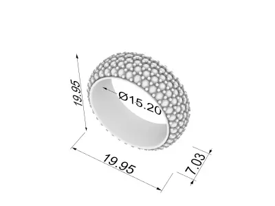 Wide 5 Rows Diamonds Wedding Ring JDBCo 3D print model