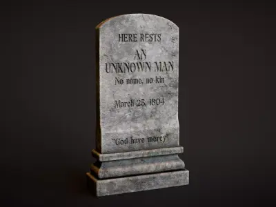 Rounded Top Tombstone Low-poly 3D model