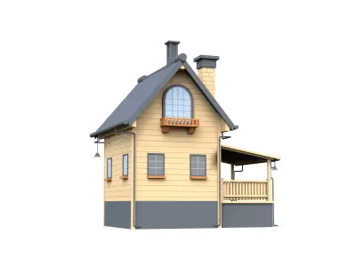 Stylized Modern House 01 Low-poly 3D model