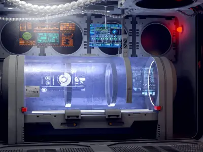 sci - fi resuscitation capsule 3D model