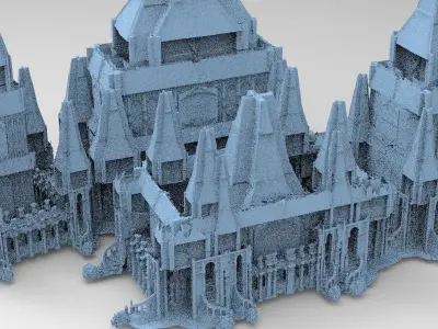 Dark Magic Fort architecture Towers Kit bash 2 3D model