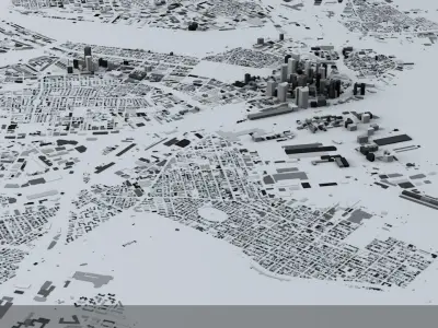 Boston Streets and Buildings 3D model