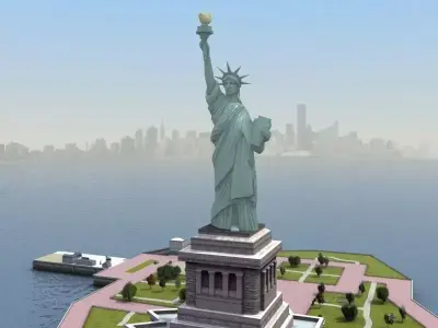 Statue of Liberty Island Low-poly 3D model