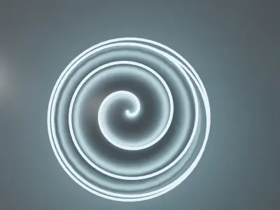 Neon Spherical Curve 3D model