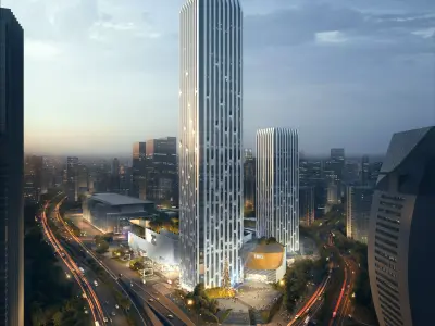 Futuristic Mixed-Use Cityscape Complex 3D model