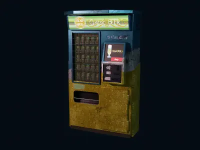 Cyberpunk vending machine Low-poly 3D model