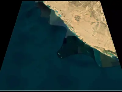 Mecca and the Red Sea coast of Saudi Arabia - tile n20 e39 3D model