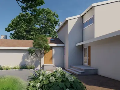 3D Exterior Scene 3D model design garden and landscape  3D model