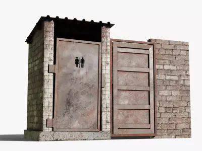 Outhouse Low-poly 3D model