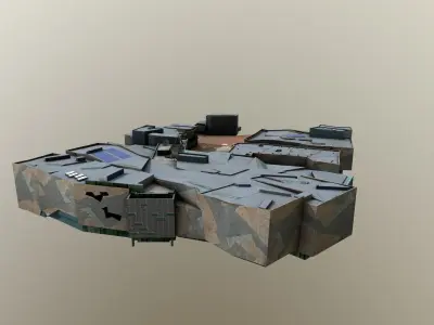 Melbourne Fed Square lowpoly  Low-poly 3D model