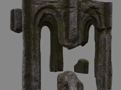 Archway stone arched structure Low-poly 3D model