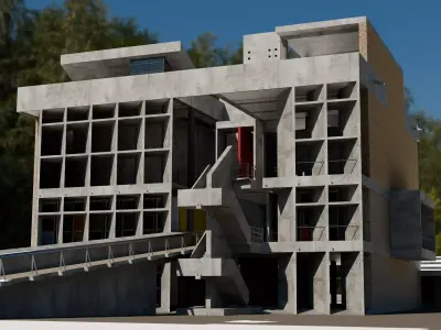 Millowners Association Building in Ahmedabad by Le Corbusier 3D model