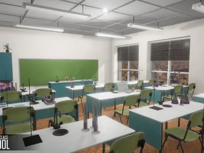 Chemistry Class - School Low-poly 3D model