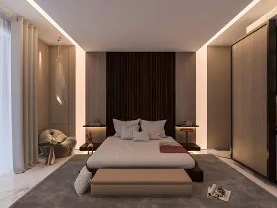 Bedroom interior scene 3D with Closets 3D model