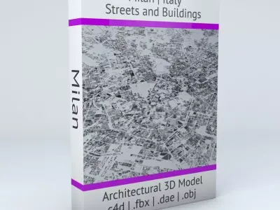 Milan Streets and Buildings 3D model