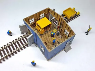 N Scale Speeder Shed with Internal Details 3D model