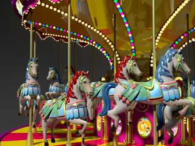 Carousel amusement park carousel amusement equipment 3D model