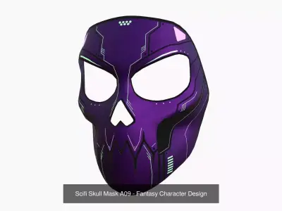 10 Scifi Skull Mask A Collection - Fantasy Character Design 3D Model Pack