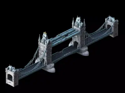 Sci Fi Building-London Tower Bridge 02 3D model