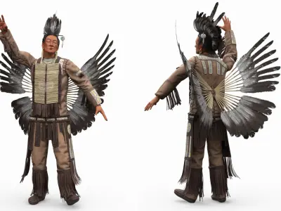  American Indian Rigged for Maya 