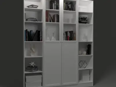 Shelf and books decor Collection 3D model