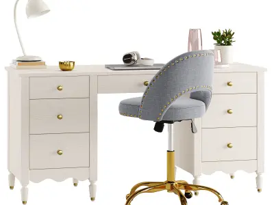 Camille Storage Desk 3D model