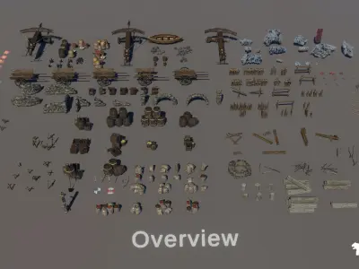 The Aftermath Medieval Village Low-poly 3D model