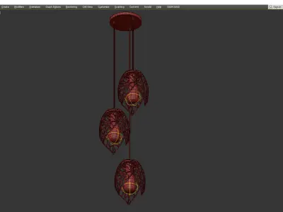 GILDED LEAVES CHANDELIER Low-poly 3D model