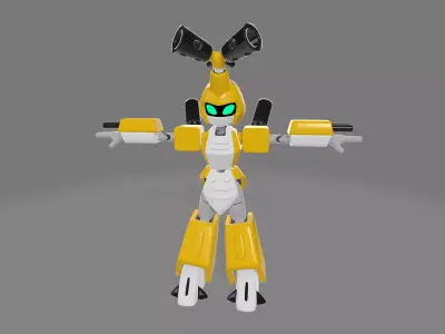 Metabee Medabot Robot - Classic Anime Style 3D Model Low-poly 3D model