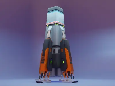 Sci-Fi Spaceship Low-poly 3D model by icepun from CGTrader (Low-poly)