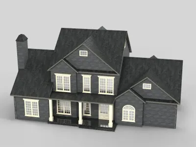 British House Design 15T1  Low-poly 3D model