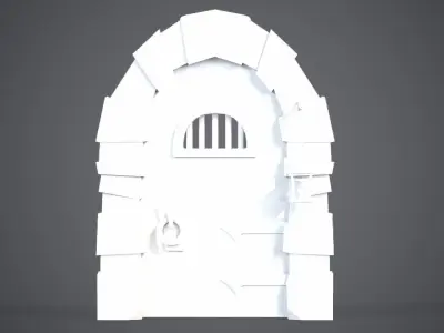 Stylized Medieval Door Low-poly 3D model