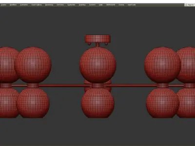 LAVINIA chandelier with glass balls Low-poly 3D model