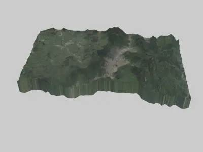 Medellin City  Low-poly 3D model