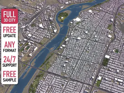 Ahvaz - 3D City Model Low-poly 3D model