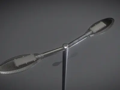 Sci-Fi Street Light 14 version 2 3m with pole 3 Low-poly 3D model
