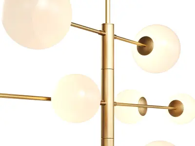 Orbit brass pendant light fixture 3D model