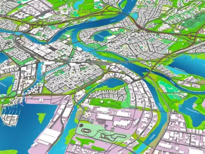 Cityscape Karlstad Sweden 3D model