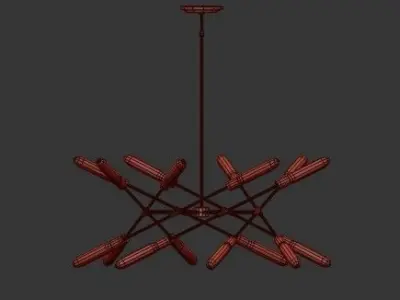 Pierce LED Pendant Oiled Bronze 3D model