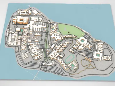 Rikers Island NY USA 3D model