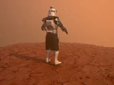 Star wars Clone trooper Phase 1 Heavy Low-poly 3D model