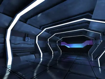 spaceship space station futuristic sci-fi fantasy 3D model