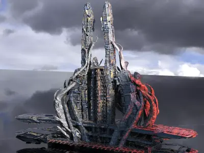 Royal winter observatory sci fi tower 3D model