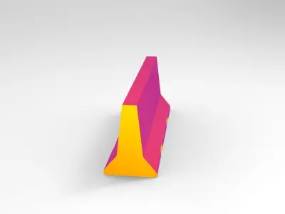 Barricade Concrete 3M - Low Poly Low-poly 3D model