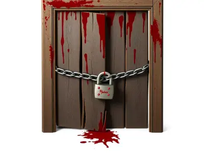 Bloody Chained Horror Door Low-poly 3D model